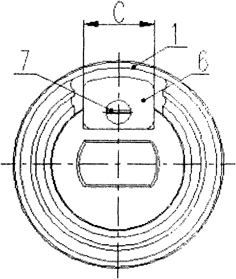 Rubber-metal spherical hinge provided with hard stop catch on end face