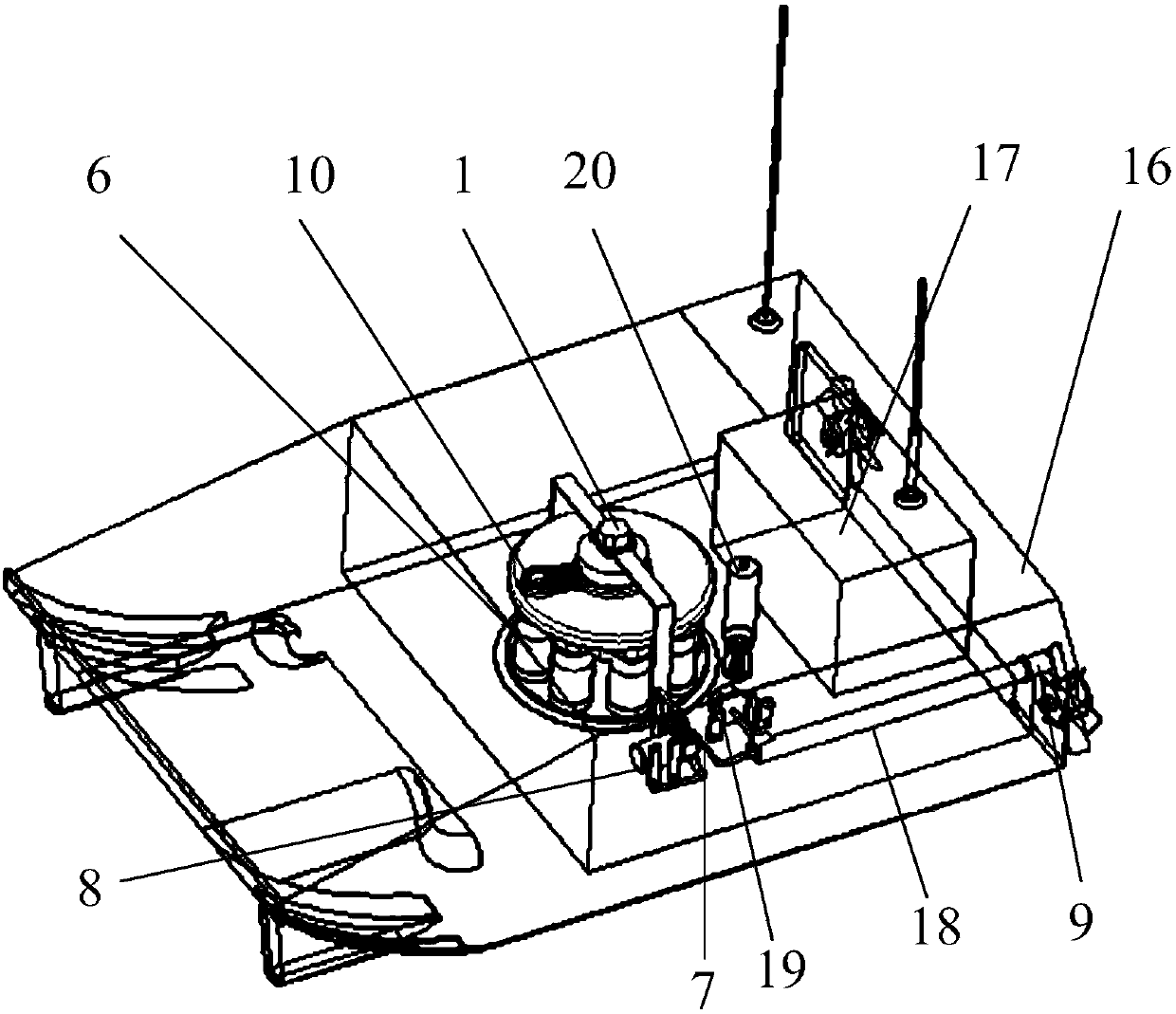 Unmanned ship device and sample reserving method for automatic water sample reserving