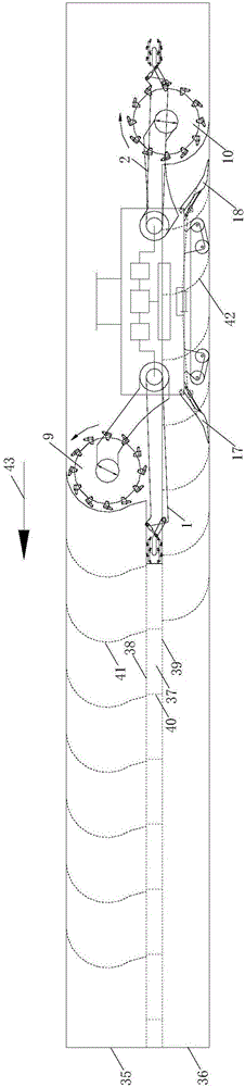 Continuous rotating and vibrating cutting equipment realizing pregrooving and used for hard rock ore body and construction process of equipment