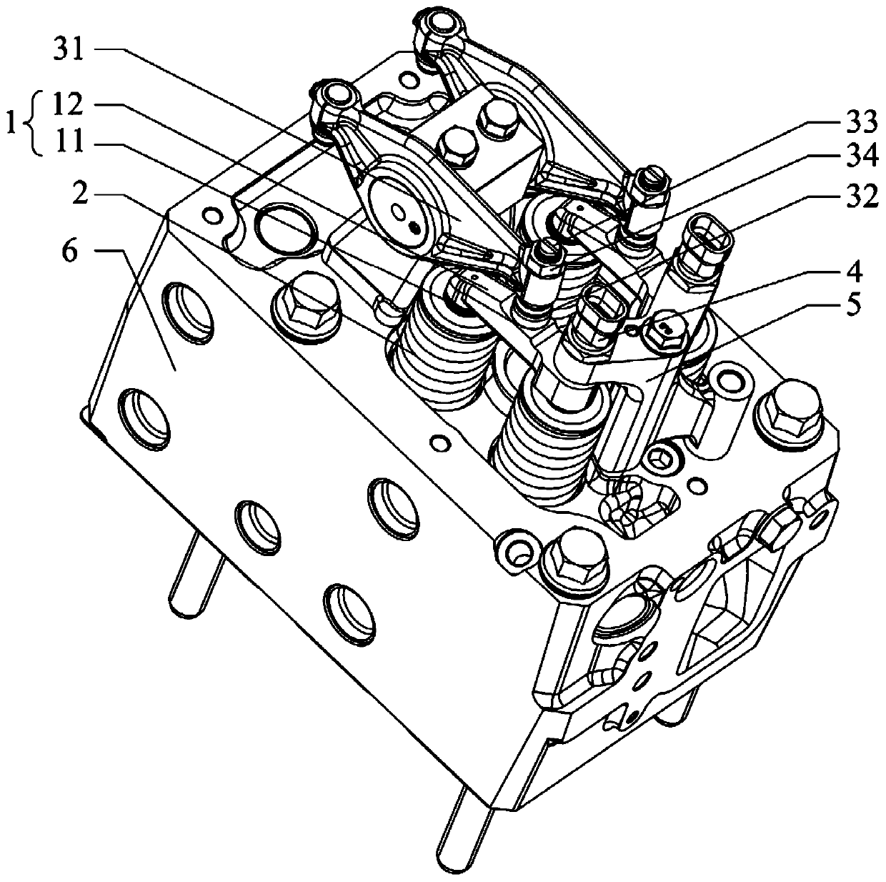 A valve mechanism and engine capable of monitoring valve clearance on-line