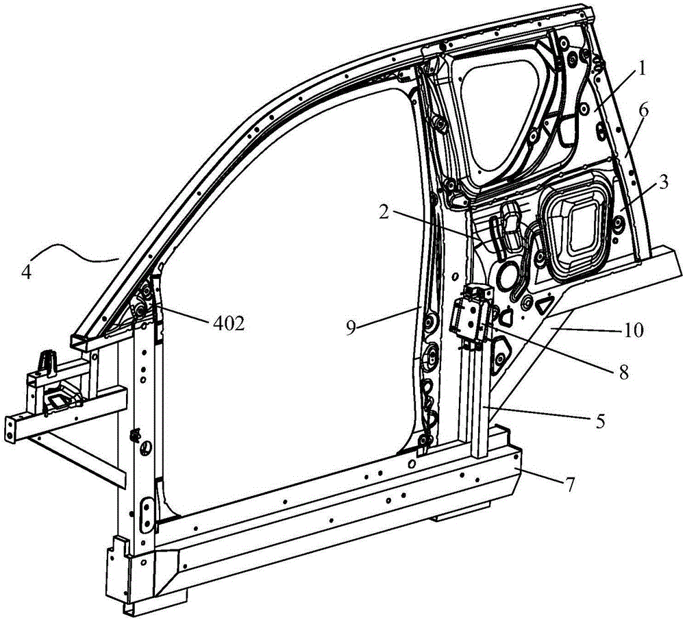 Body-side B column connection structure