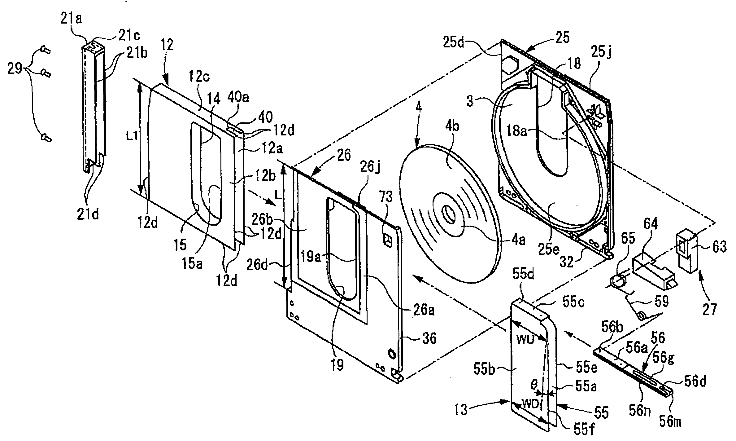 Cartridge for a photosensitive recording medium