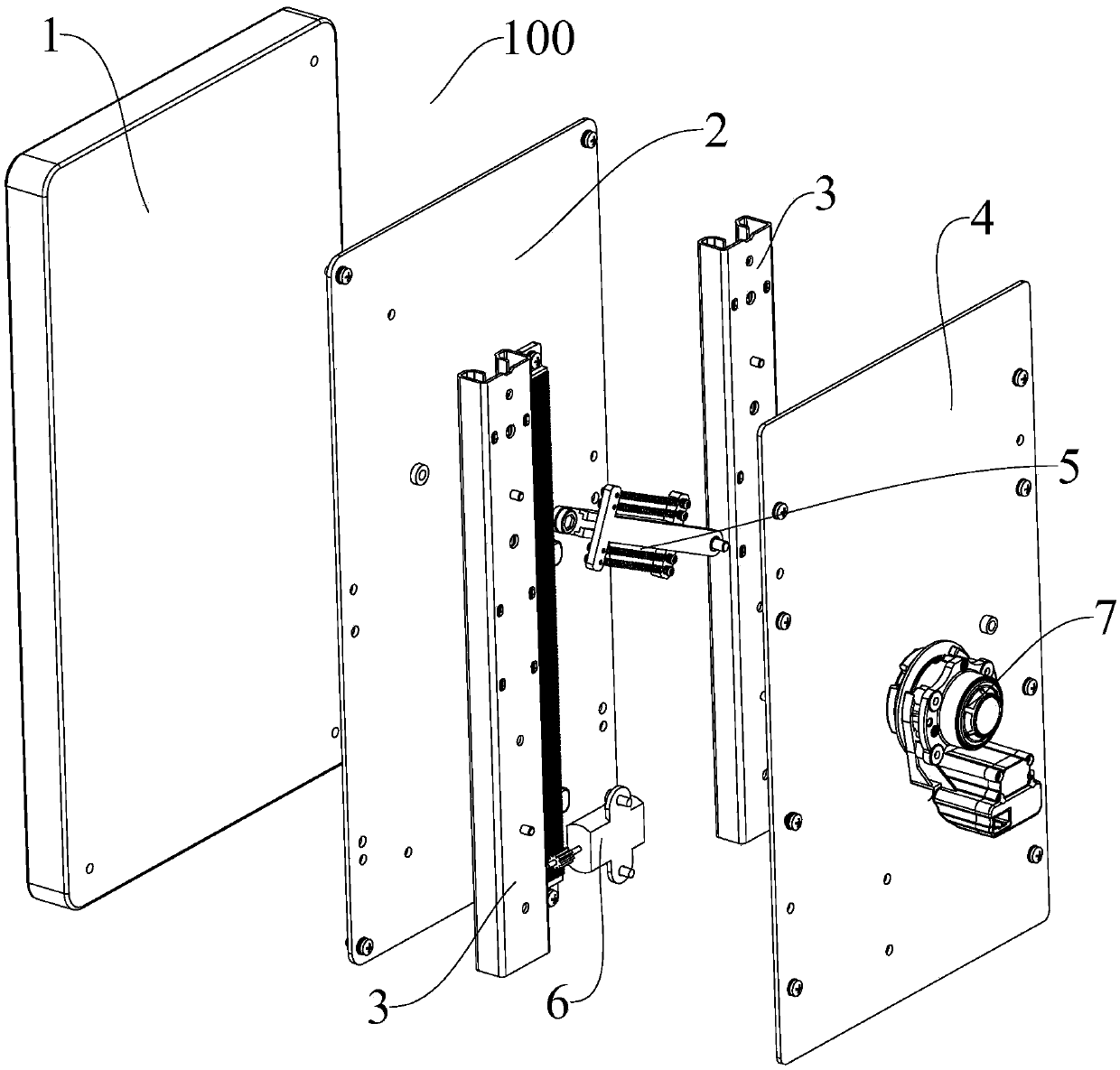 Execution mechanism used for adjusting display terminal and vehicle