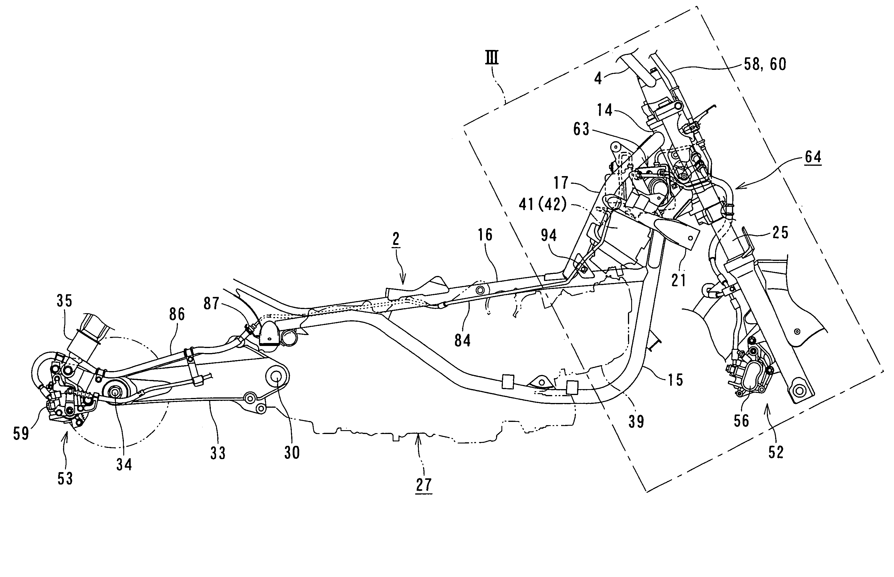 Motorcycle with antilock brake system