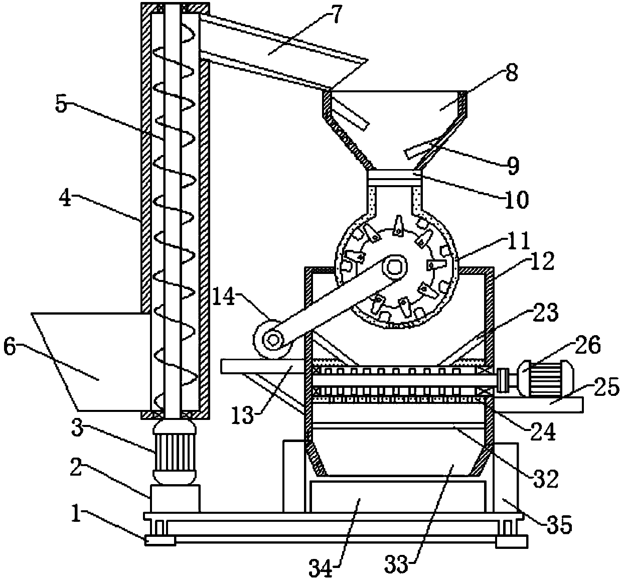 Garbage crushing device for garbage power generation