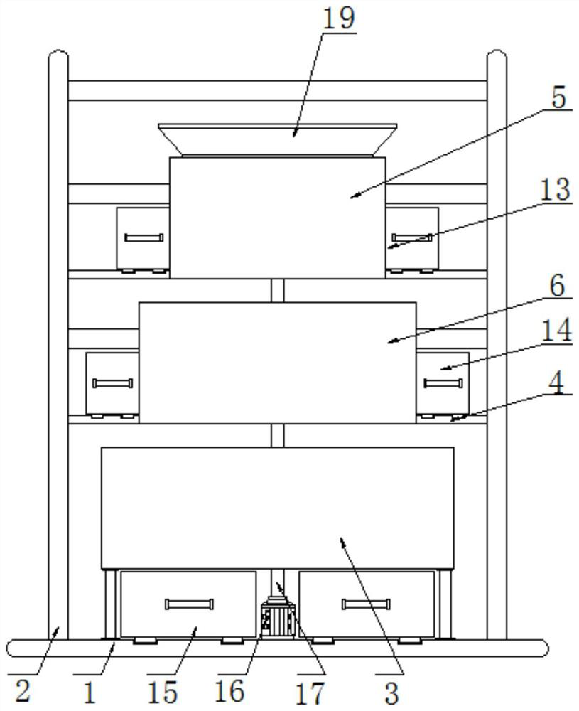 Poultry breeding feed screening machine and screening method thereof