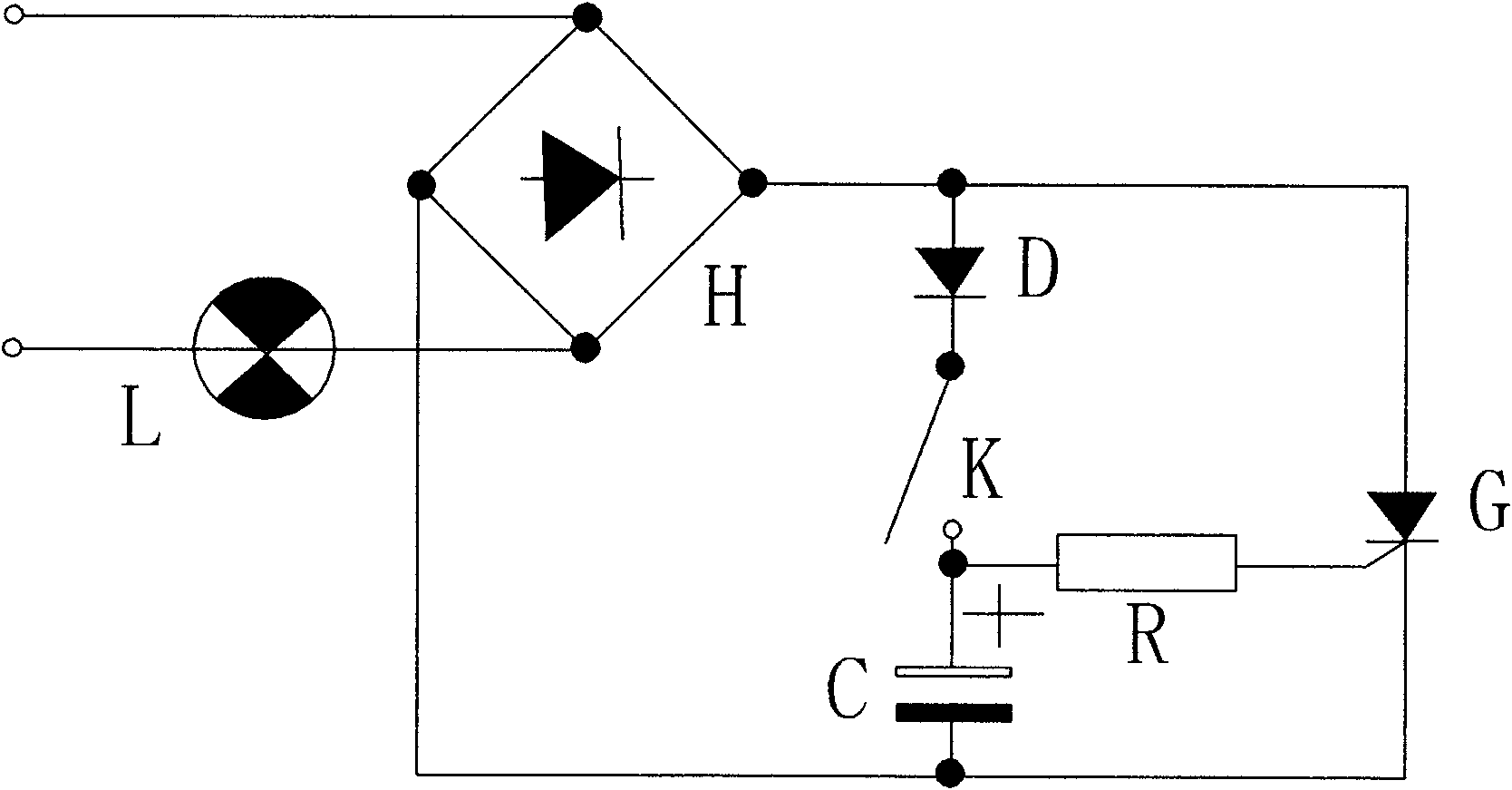 Safe lamp switch circuit