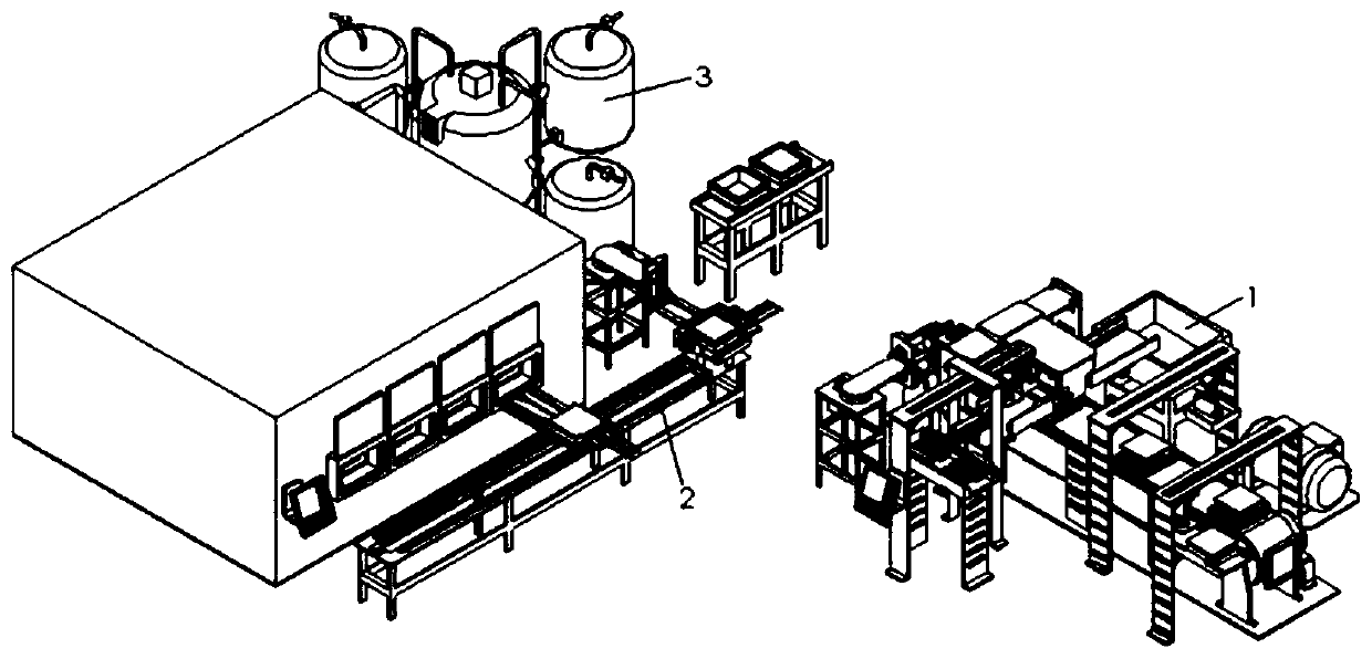 Forming equipment for a transparent diamond-encrusted floor and its manufacturing method