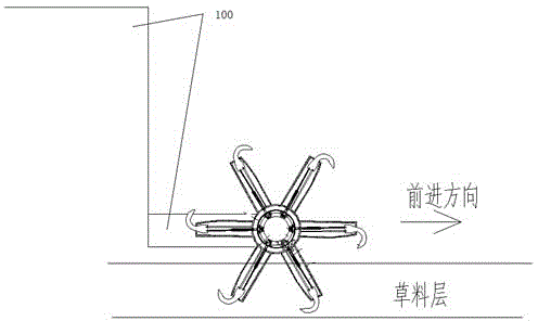 Forage tedding device capable shaking off forage and provided with separated hooks