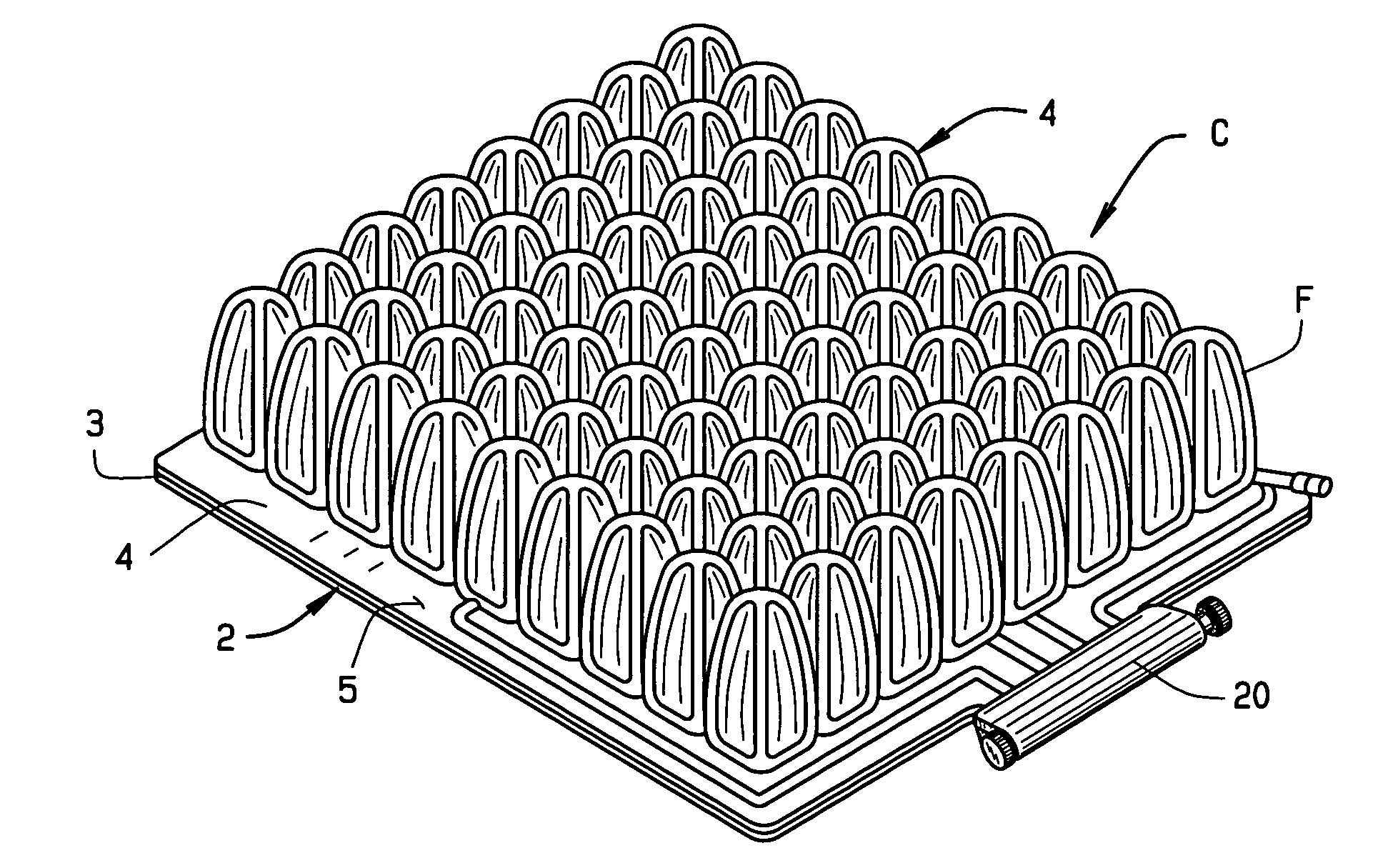 Zoned cellular cushion with fail safe inflation zones