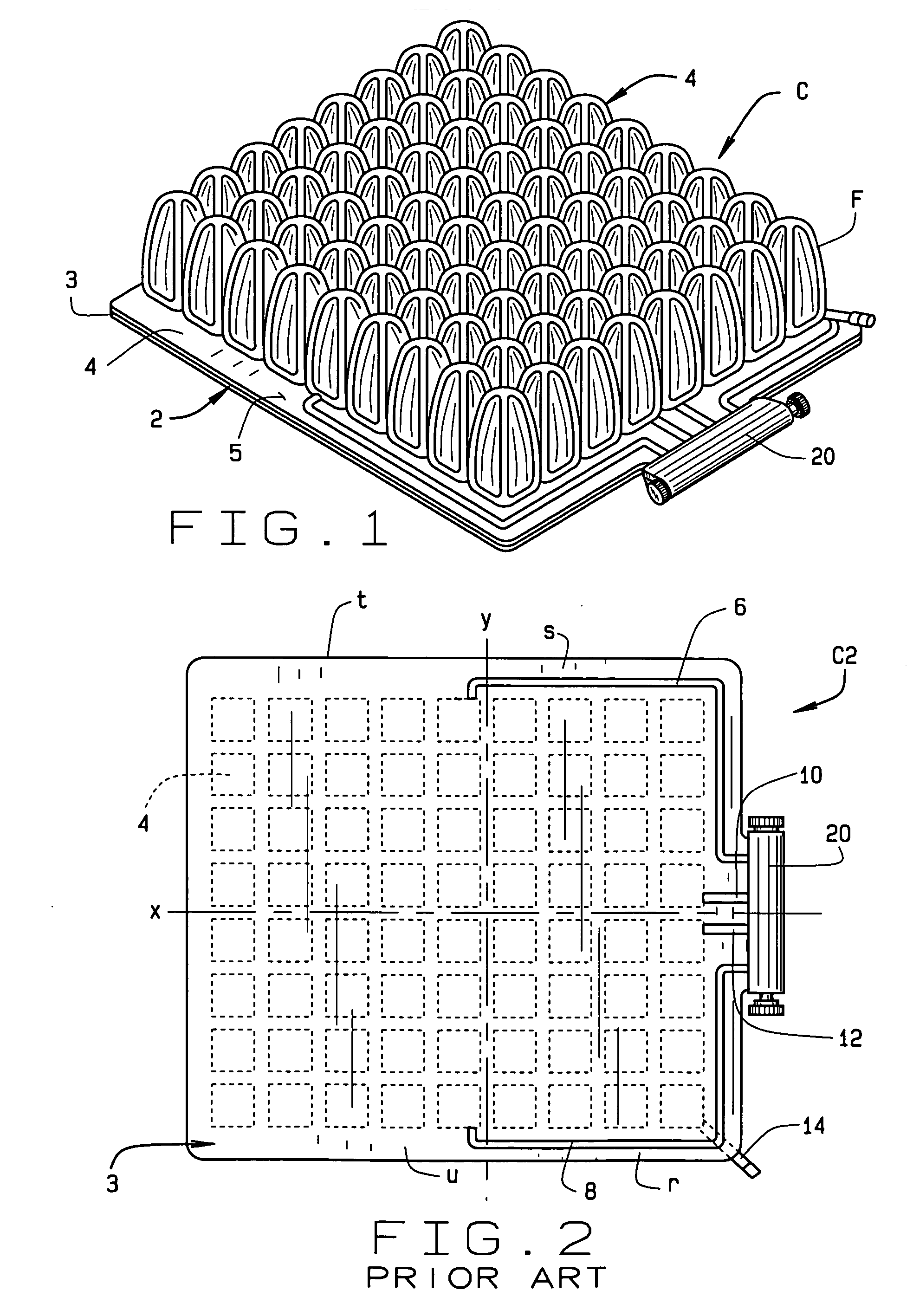 Zoned cellular cushion with fail safe inflation zones