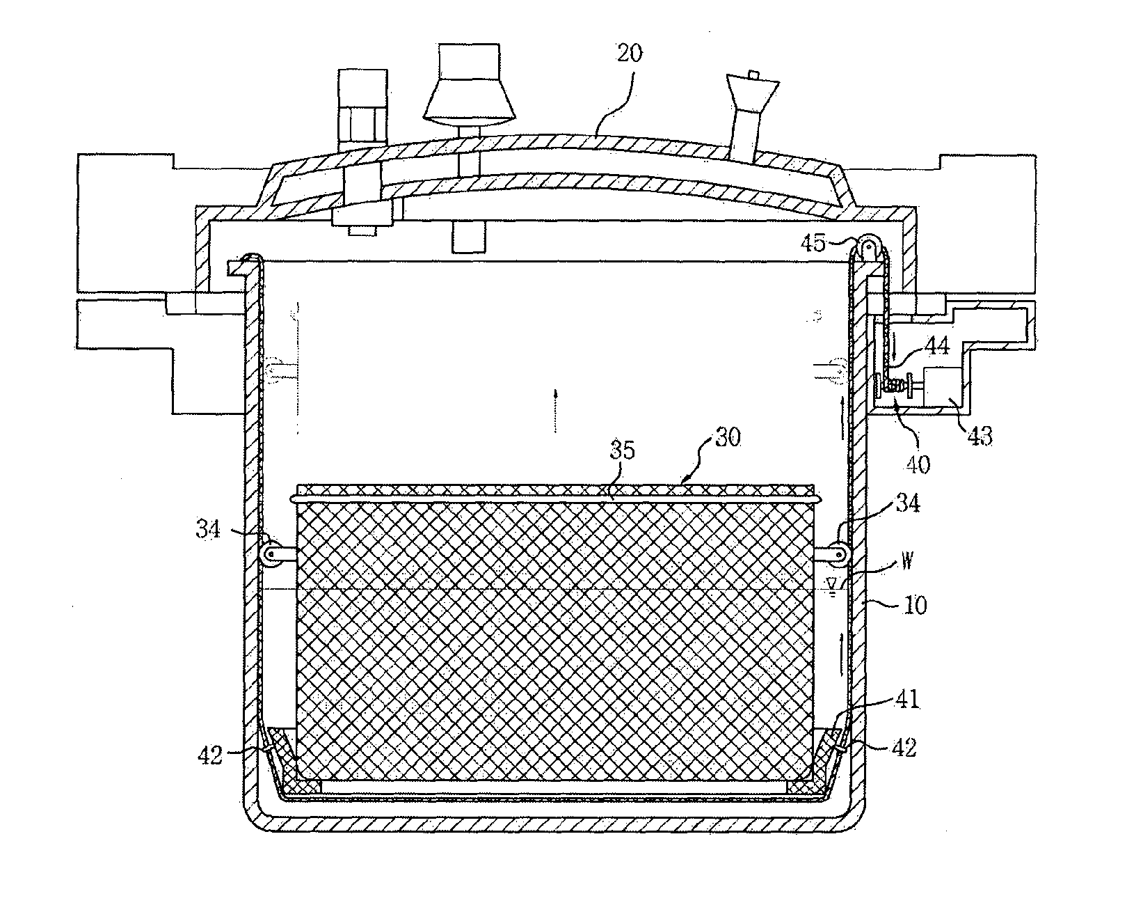 Pressure cooker for cooking noodles