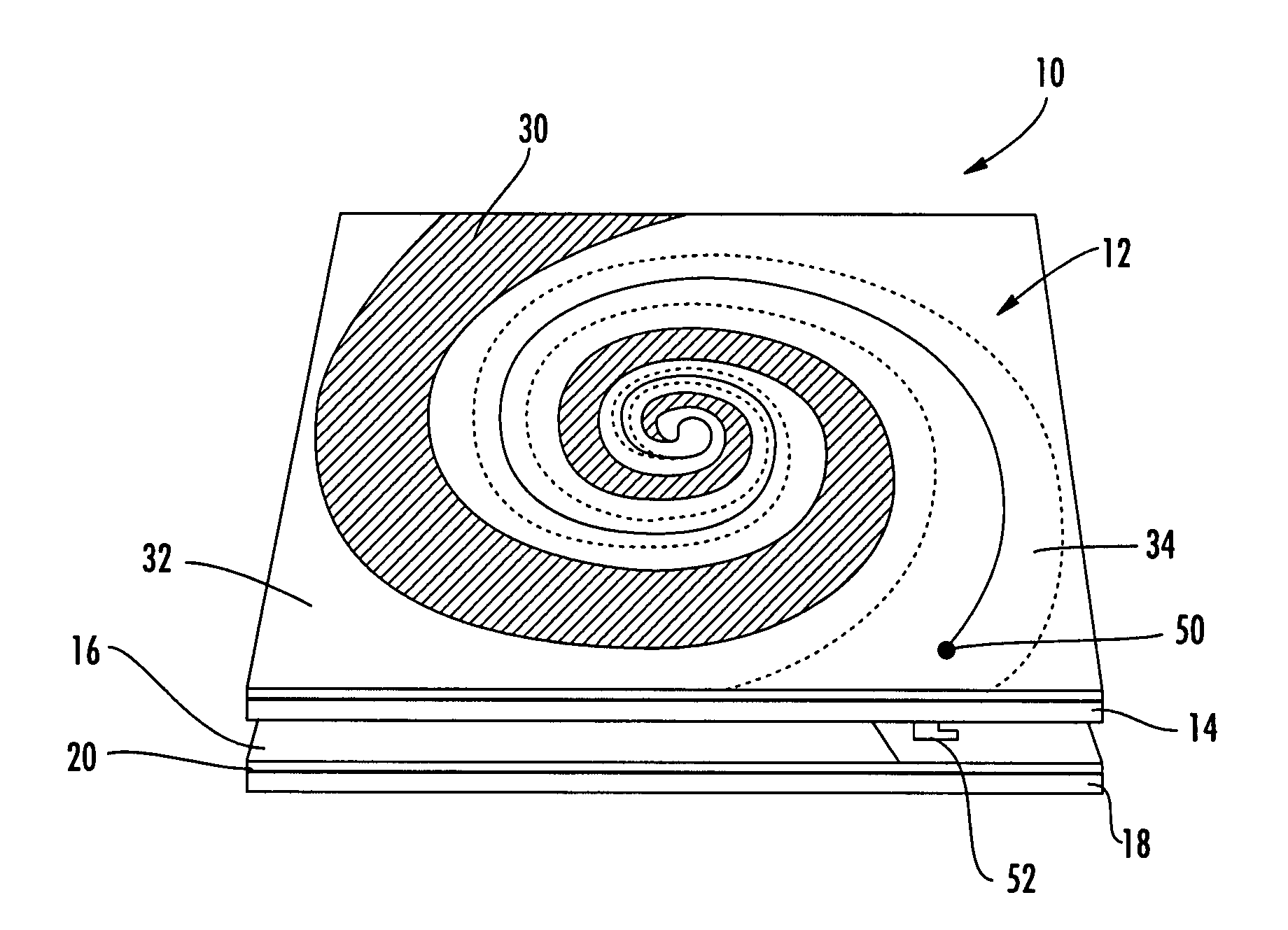 Hybrid antenna including spiral antenna and periodic array, and associated methods