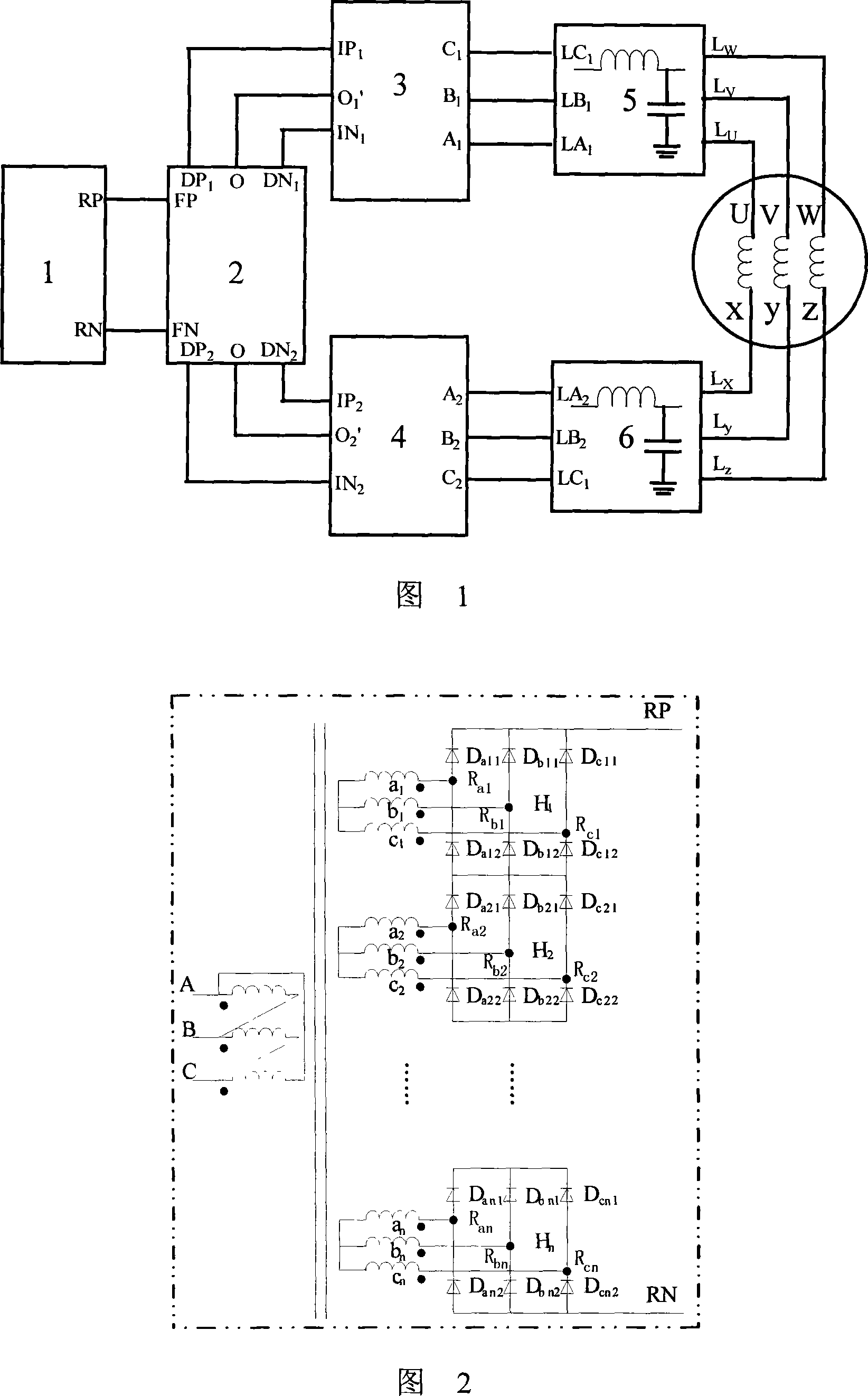 Dual three-level phase-shift high-voltage high-power frequency transformer