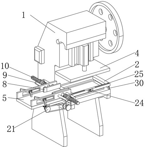 Workpiece punching device with sectional type auxiliary pushing mechanism