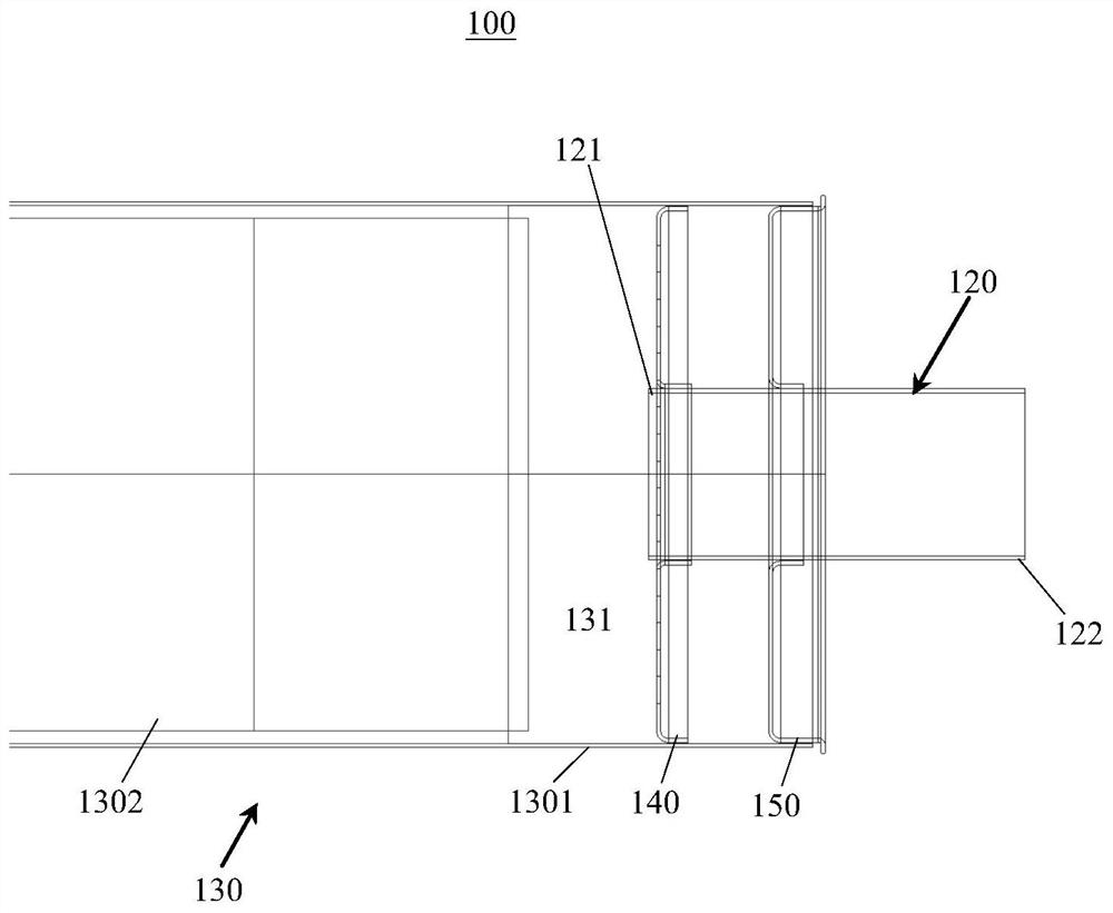 Motor vehicle engine waste gas treatment system integrated with silencing structure