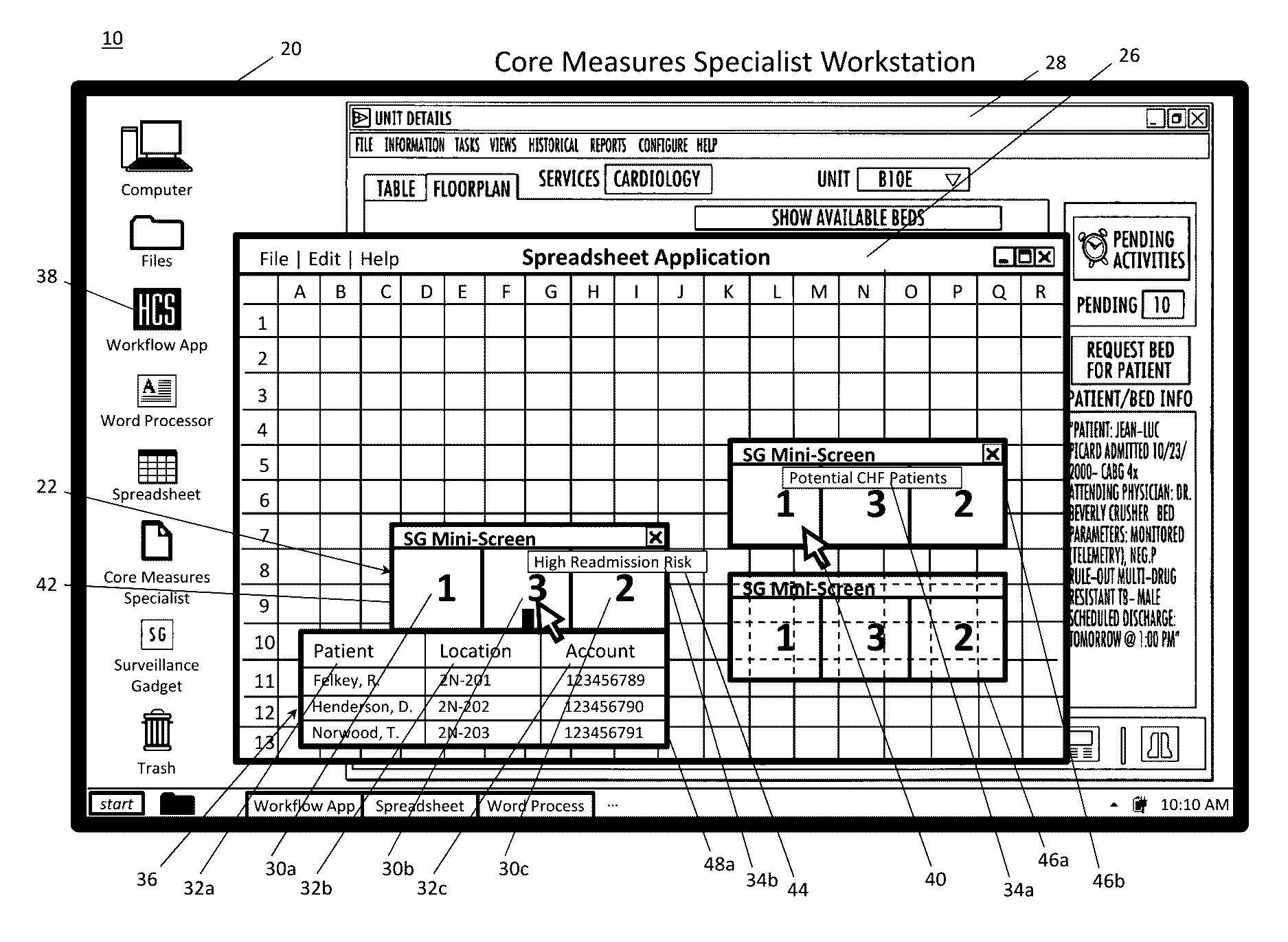 Targeted surveillance system with mini-screen dashboard