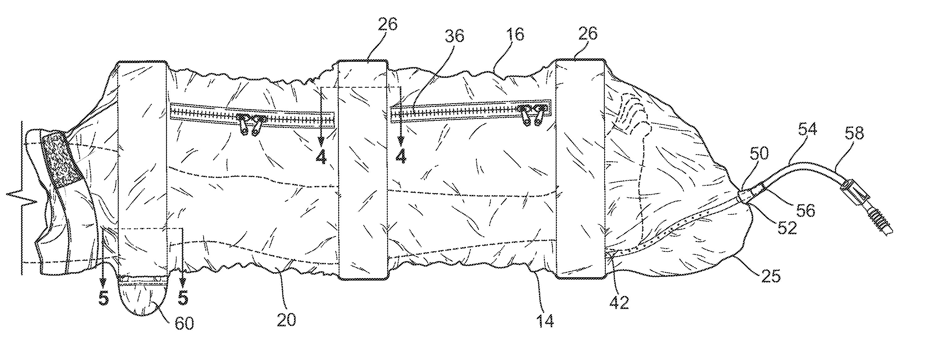 Collapsible fluid containment device with semi-rigid support members