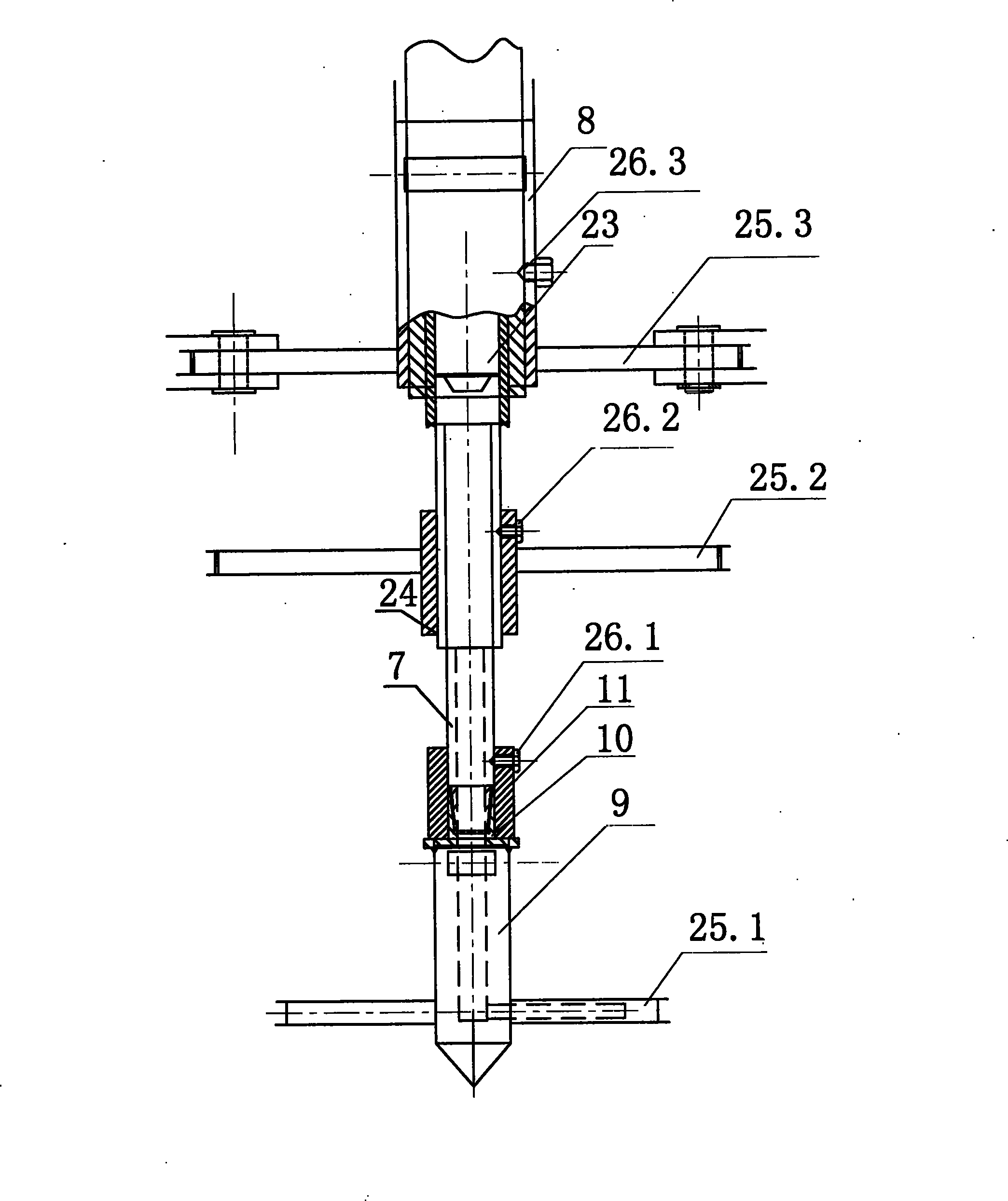 Multi-direction multi-shaft stirring concrete earth pile machine