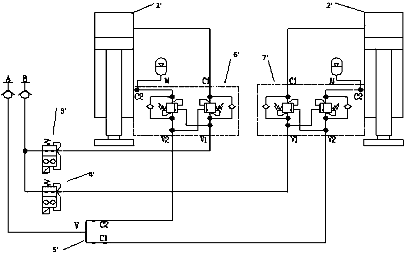 Double cylinder synchronous and independent control method, system and crane