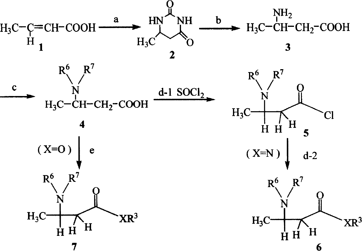 DL-beta-amino butyric acid derivative and its preparing method and use