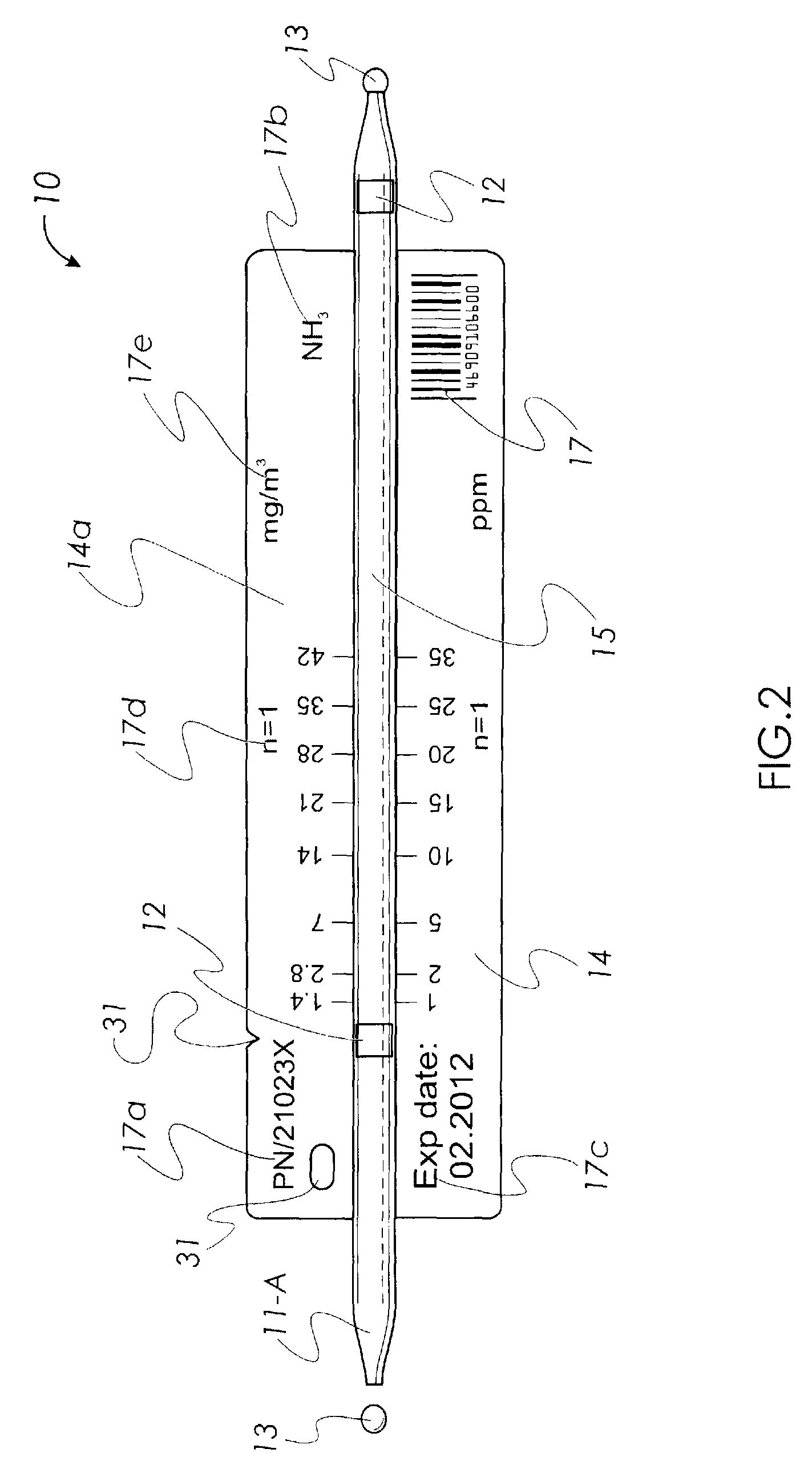 System for visual and electronic reading of colorimetric tubes