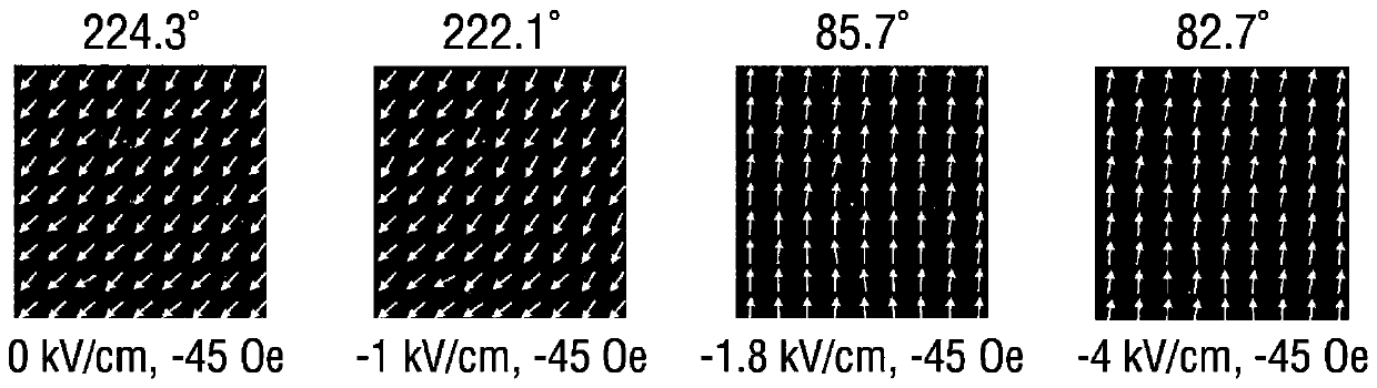 Method for realizing magnetic domain overturning by adopting piezoelectric shearing mode