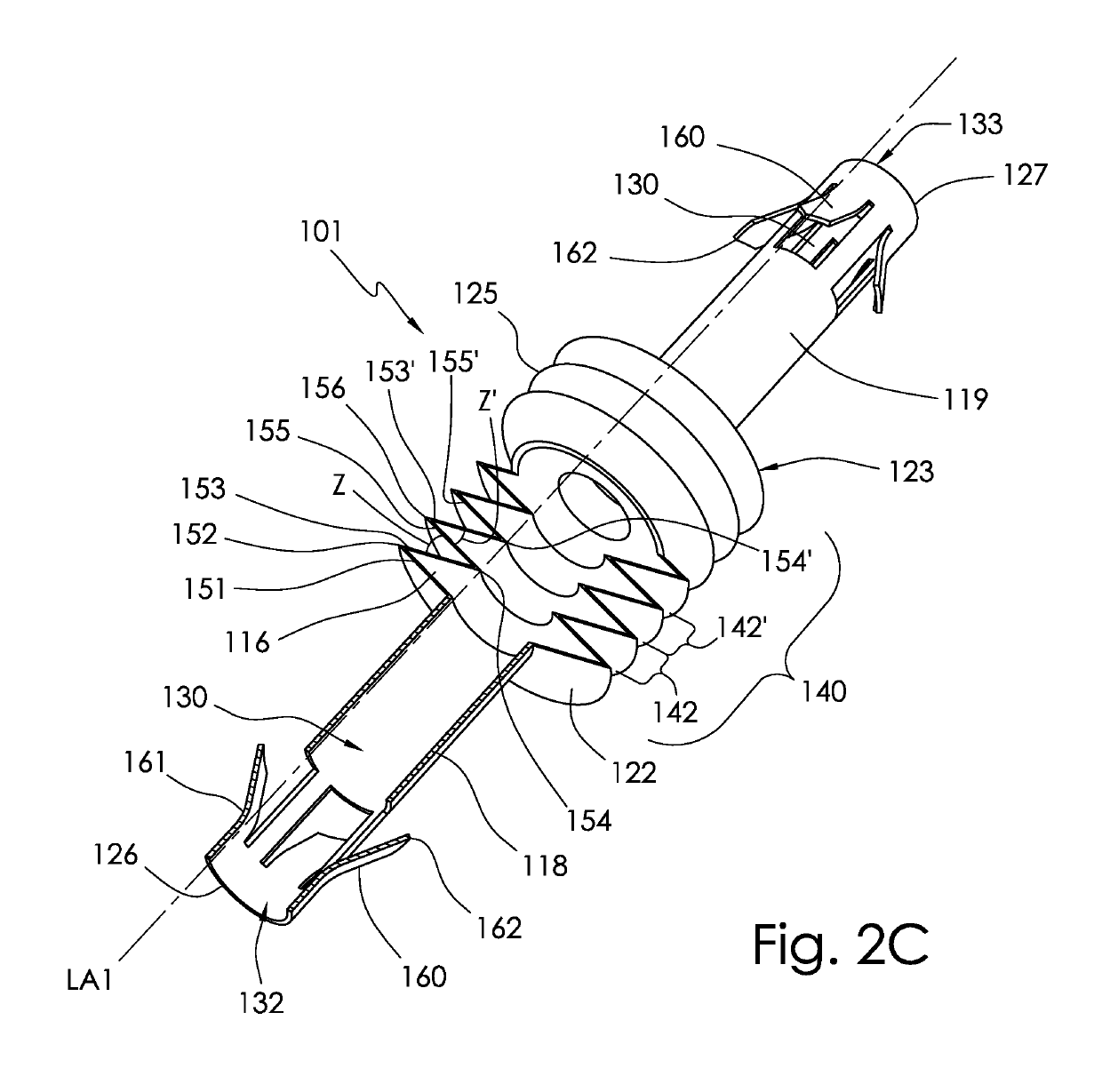 Fasteners with shape changing zigzag structures and methods using same