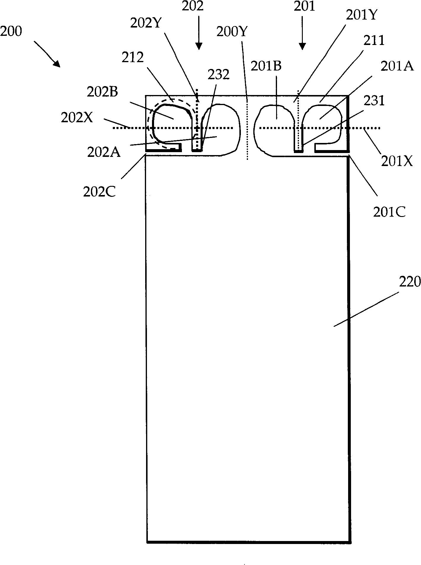 Four-ring type oppositely-positioned super small high gain planar antenna