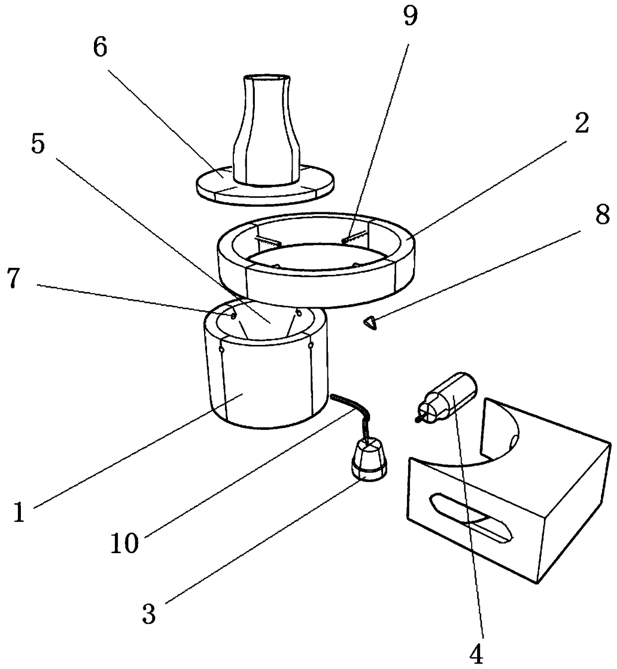 Diabetic foot wound surface treatment device for realizing multi-point jetting of high-pressure atomized medicinal liquid