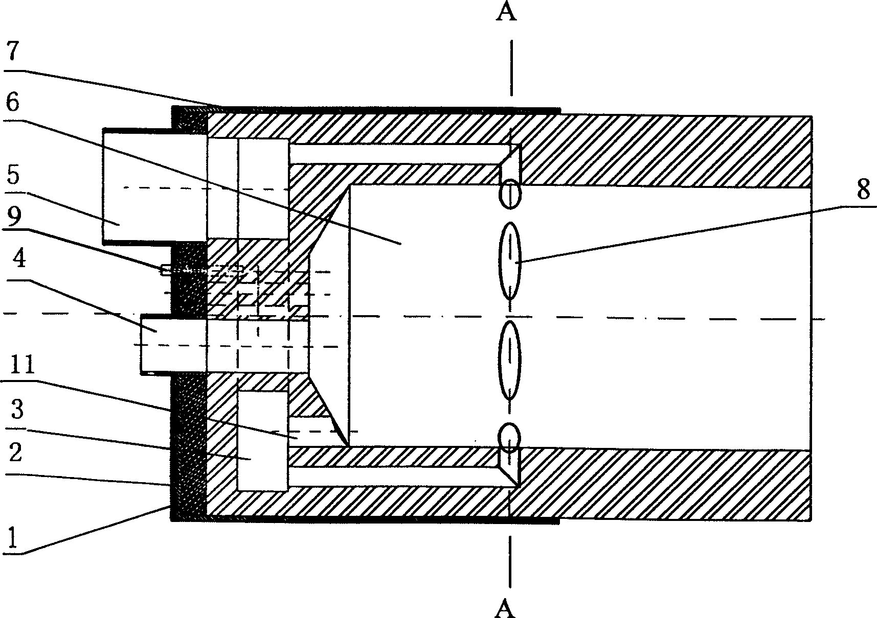 Large space burning method of water coal slurry and its special device