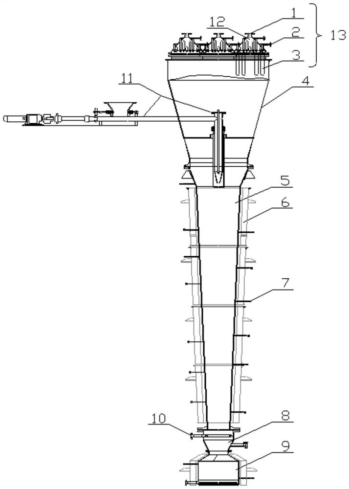 Fluorine double-inlet vertical fluorination reactor and use method thereof