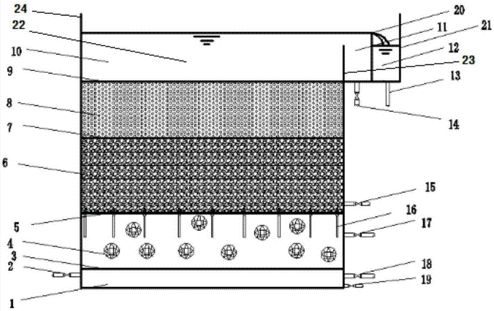 Multi-medium biological aerated filter and method for treating traditional Chinese medicine decoction piece wastewater using same