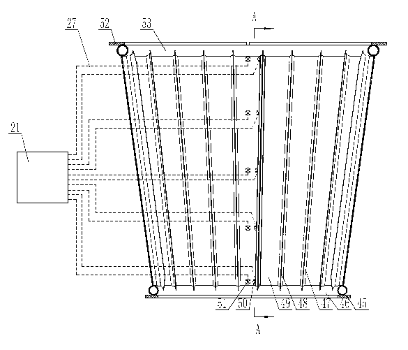 Online test system of high temperature calcined coke heat exchanger