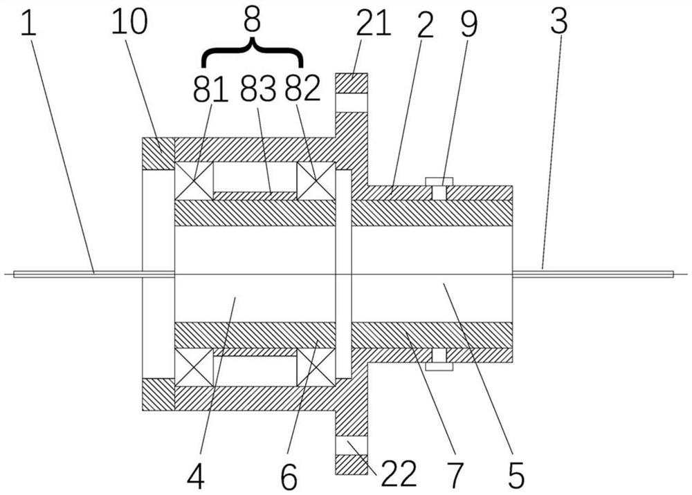 Space long-service-life single-channel optical fiber rotary connector