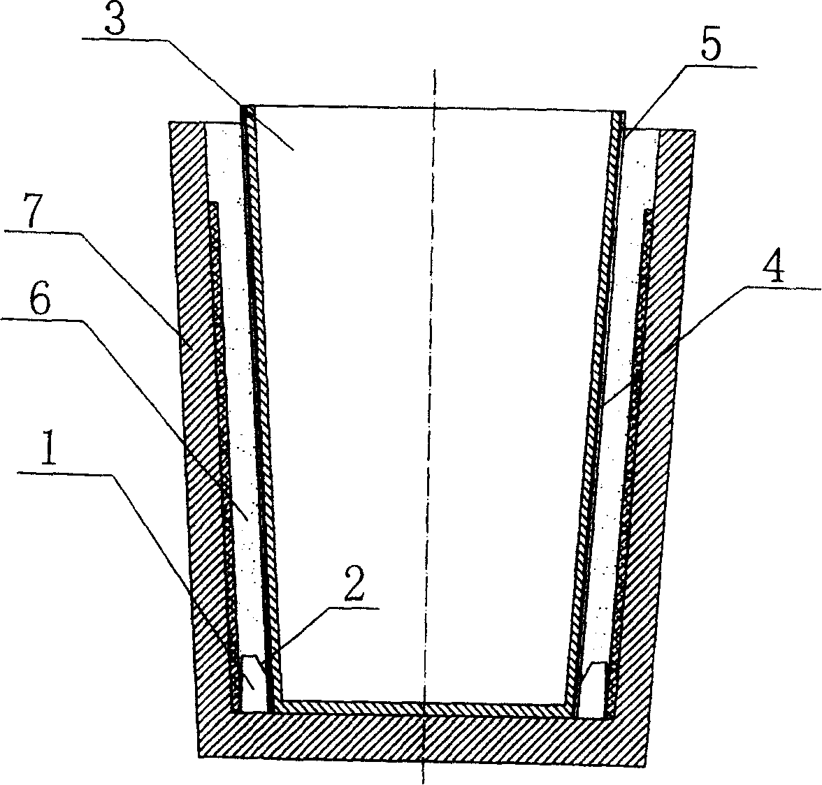 Construction method for ladle integral pouring and casing pouring liner