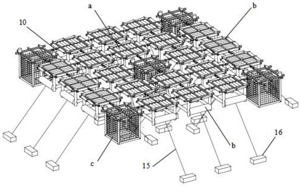 Flexible assembly type offshore photovoltaic power generation and aquaculture net cage comprehensive development platform