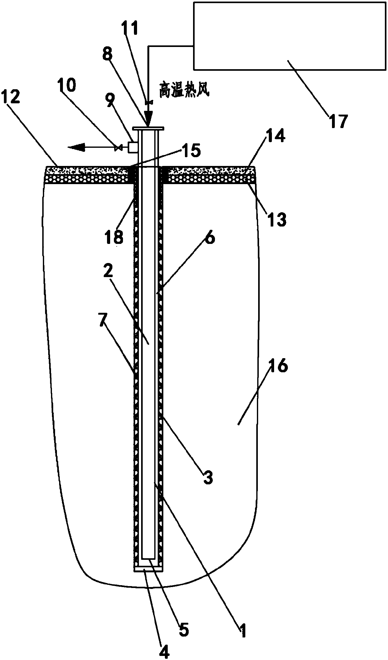 Heating well used for in-situ repair engineering of contaminated site