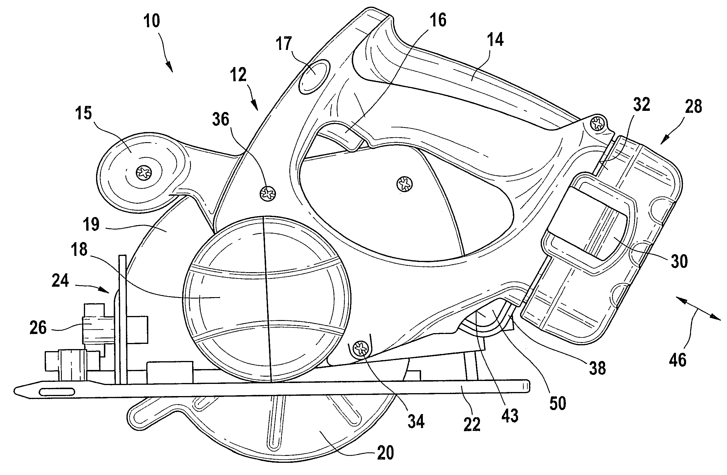 Battery-powered manual machine tool