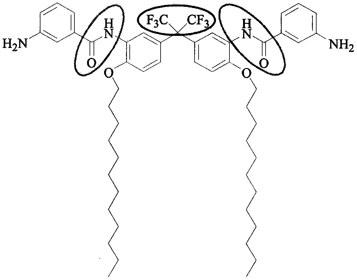 Preparation method of C12 side-chain substituted fluorine-containing diamine monomer