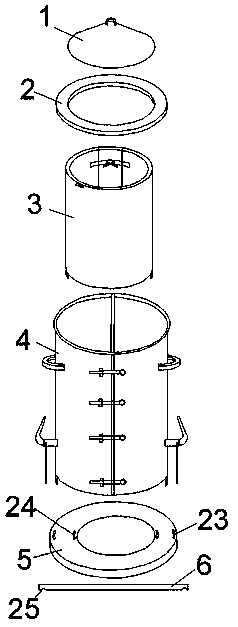 Prefabricated inspection well die and technology thereof for manufacturing inspection well