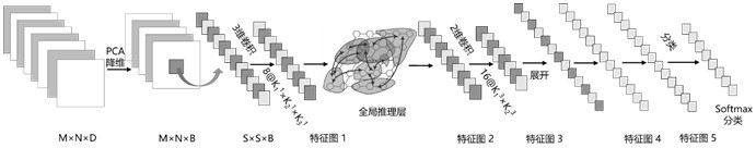 Hyperspectral classification method of lightweight hybrid convolution model based on global reasoning