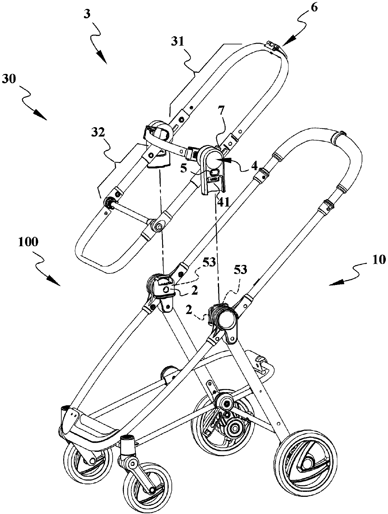 Splicing seat folding mechanism of baby carriage