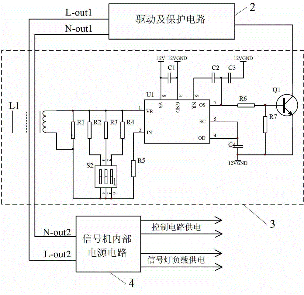 Machine shell leakage protection circuit and road traffic signal control machine using protection circuit