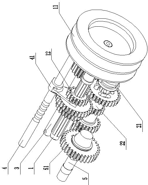 Mini-cultivator speed-change mechanism