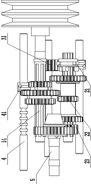 Mini-cultivator speed-change mechanism