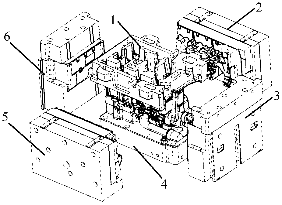 Casting process and mold for complex aluminum alloy shell of aero-engine