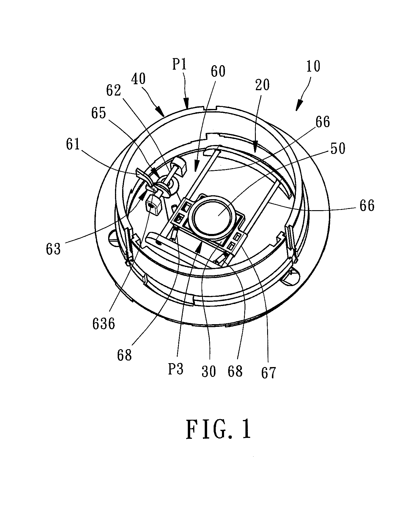 Lens assembly with an image sensor backoff mechanism