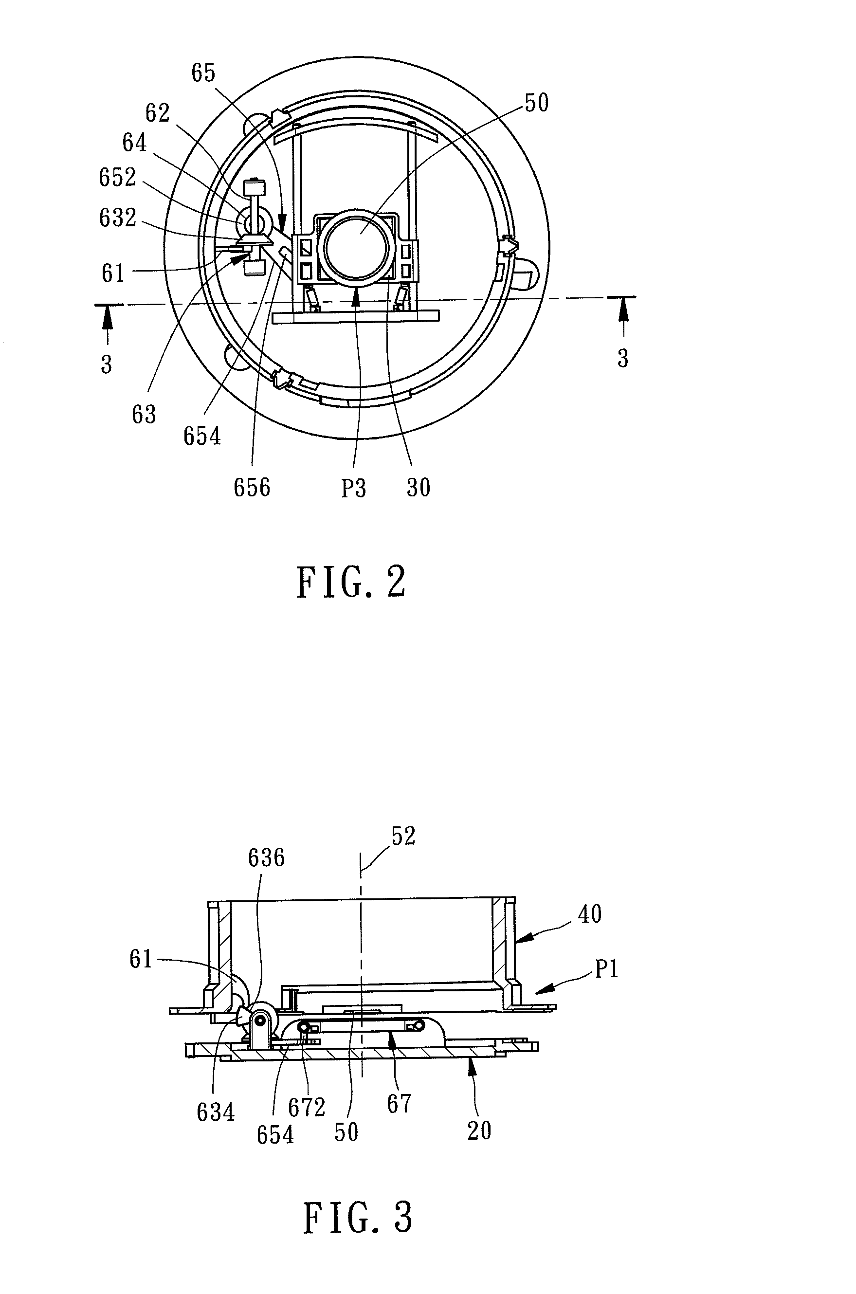 Lens assembly with an image sensor backoff mechanism