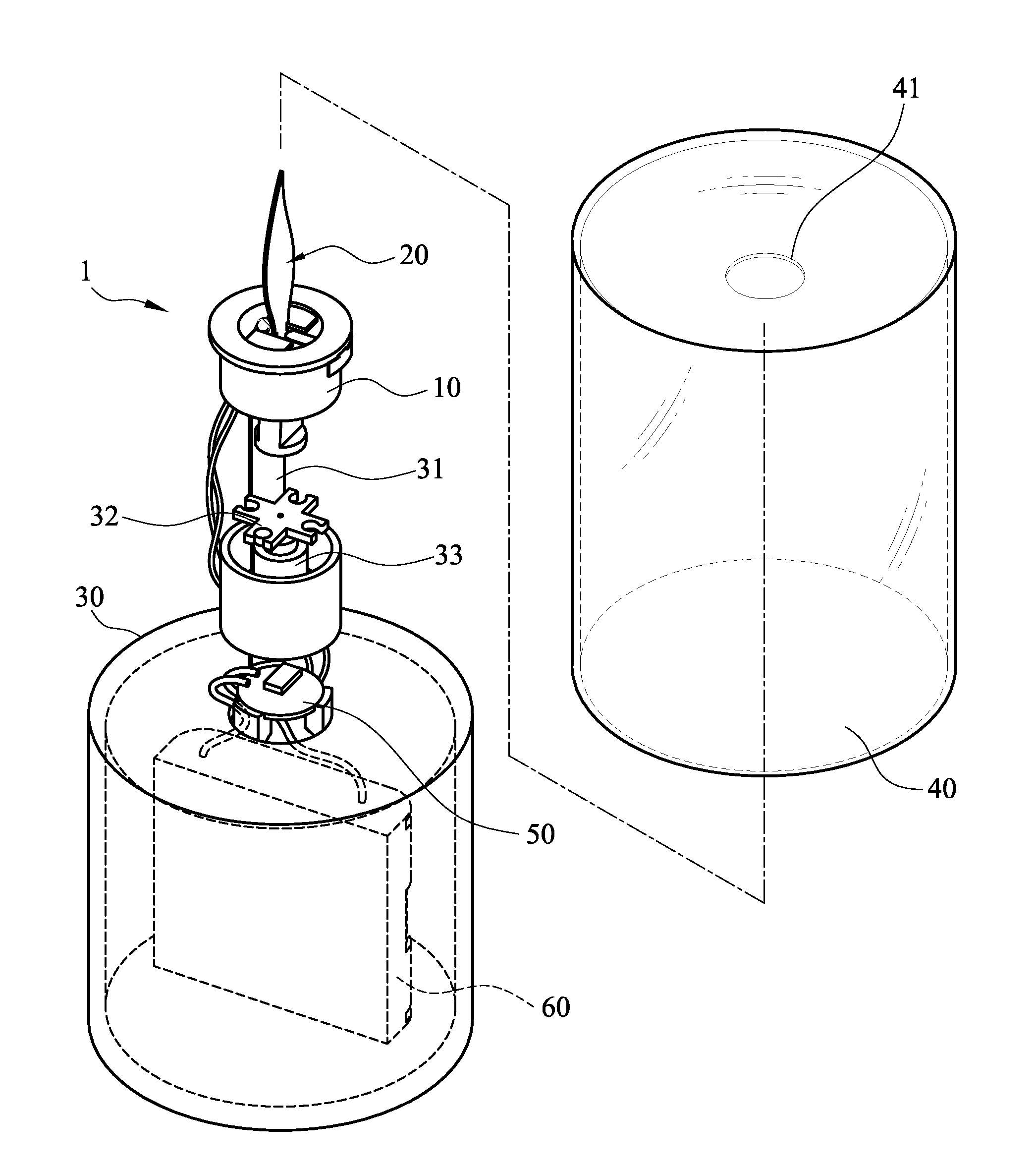 Simulated flame structure